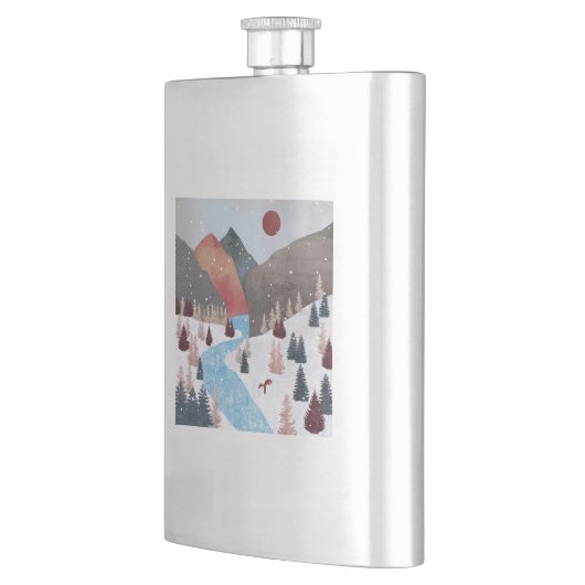 冬の狩りキツネ フラスク (左)