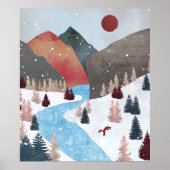 冬の狩りキツネ ポスター (正面)