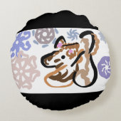 冬の狼の恋 ラウンドクッション (裏面)