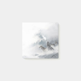 冬の狼ハウリングポストイットノート ポストイット