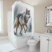 冬の狼走 シャワーカーテン (インサイチュ)