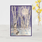 『冬の狼』 カード (黄色い花)