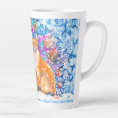 冬の猫の水の色クリスマスホリデー カフェラテマグ (右)