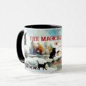 冬の猫ワンダーランド魔法のマグカップ マグカップ (正面左)
