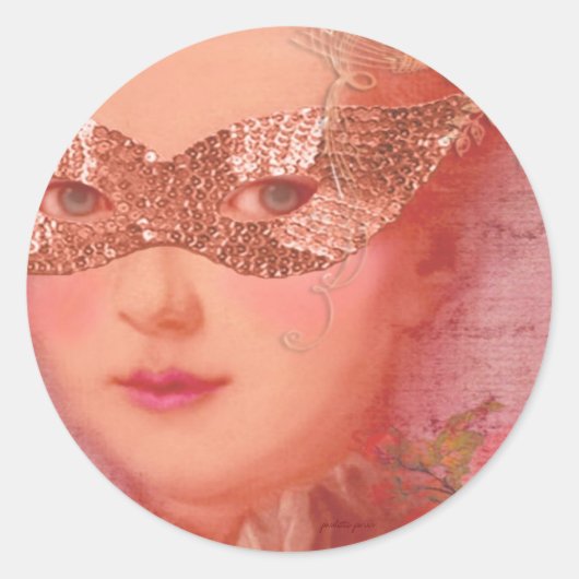 冬の球の仮面舞踏会の封筒用シール ラウンドシール (正面)