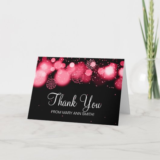 冬の甘い16ありがとう赤い《写真》ぼけ味灯 サンキューカード (正面)