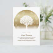 冬の生命の木　お悔やみ感謝カード 招待状 (スタンド正面)