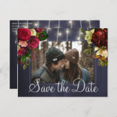 冬の田舎灯結婚の写真は日付を除く 案内ポストカード (正面/裏面)