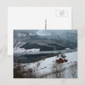 冬の田舎、スカンジナビアの風景、ノルウェー ポストカード (正面/裏面)
