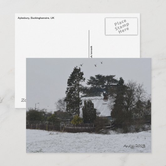 冬の田舎 ポストカード (正面/裏面)