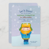 冬の男の子の招待状 招待状 (正面/裏面)