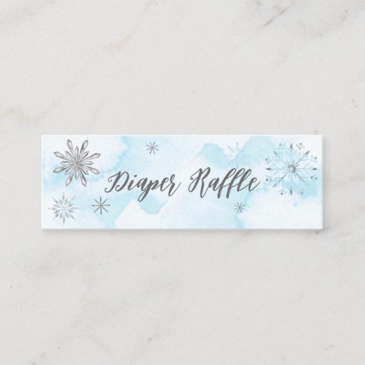 冬の男の子の赤ちゃんシャワーおむつラッフル スキニー名刺 (正面)