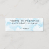 冬の男の子の赤ちゃんシャワーおむつラッフル スキニー名刺 (裏面)