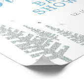 冬の男の子の赤ちゃんシャワー歓迎パーティーサイン ポスター (角)