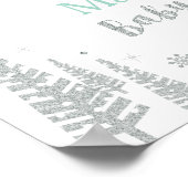 冬の男の子の赤ちゃんシャワー歓迎パーティーサイン ポスター (角)