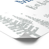 冬の男の子の赤ちゃんシャワー歓迎パーティーサイン ポスター (角)