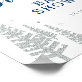 冬の男の子の赤ちゃんシャワー歓迎パーティーサイン ポスター (角)