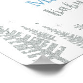 冬の男の子の赤ちゃんシャワー歓迎パーティーサイン ポスター (角)