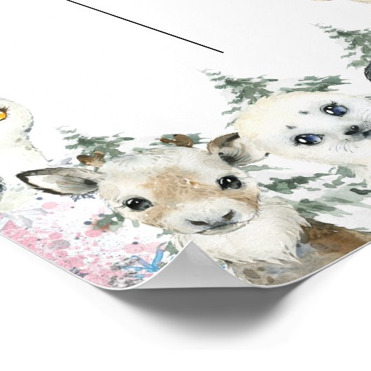 冬の男の子または女の子の投票ボードジェンダーの暴露 ポスター (角)