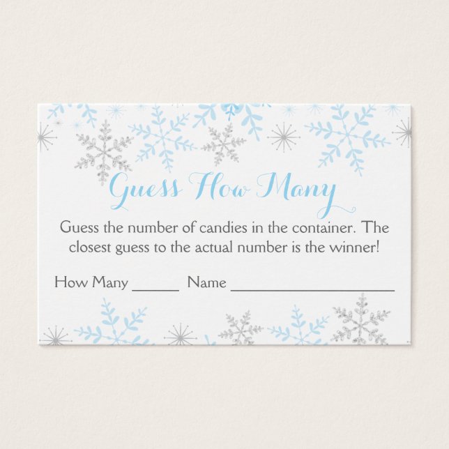 冬の男の赤ちゃんシャワーゲー数 (正面)