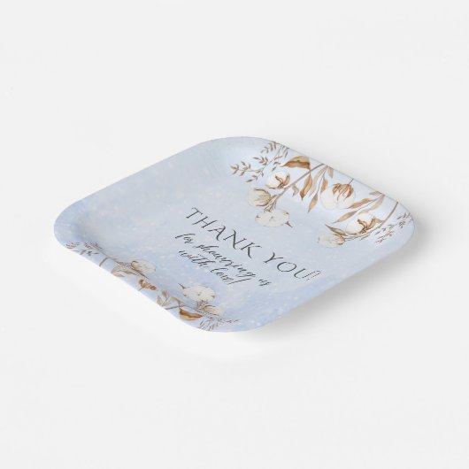 冬の男女兼用かわいい動物の赤ちゃんシャワーテープ ペーパープレート (傾斜あり)