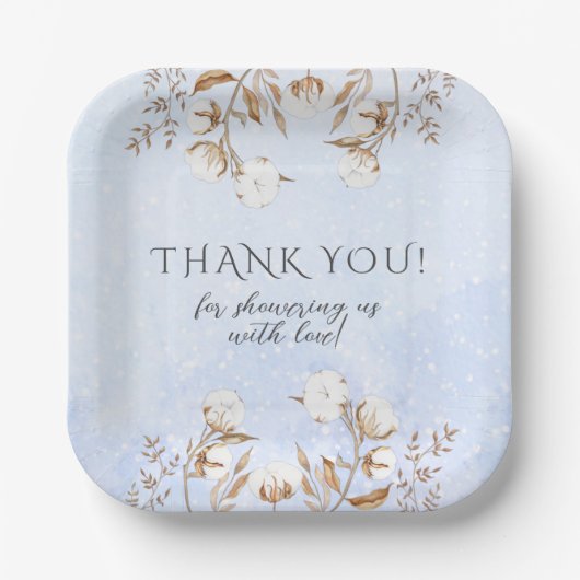 冬の男女兼用かわいい動物の赤ちゃんシャワーテープ ペーパープレート (正面)