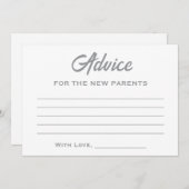 冬の男女兼用小さなスノーフレーク赤ちゃんシャワー アドバイスカード (正面/裏面)