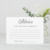 冬の男女兼用小さなスノーフレーク赤ちゃんシャワー アドバイスカード (スタンド正面)