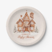 冬の男女兼用赤ちゃんシャワーパーソナライズされた ペーパープレート (正面)