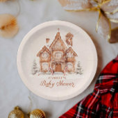 冬の男女兼用赤ちゃんシャワーパーソナライズされた ペーパープレート