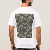 冬の男性Tシャツの木 Tシャツ (裏面)