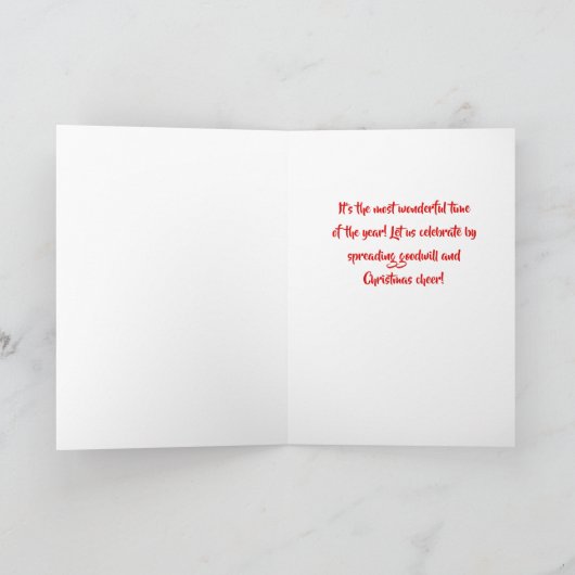 冬の町のクリスマスグリーティングカード(v1) シーズンカード (内部)