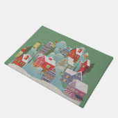 冬の町のクリスマス ドアマット (アングル)