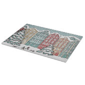 冬の町場面 カッティングボード (角)