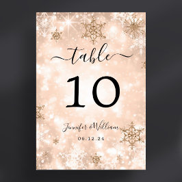 冬の疑問に思クリスマスホリ結婚ティのバラ金ゴールド テーブルナンバー