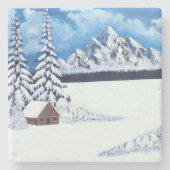 冬の疑問に思シーン ストーンコースター (正面)