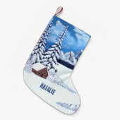 冬の疑問に思シーン スモールクリスマスストッキング (正面 (吊り時))