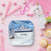 冬の疑問に思シーン ペーパープレート (パーティー)