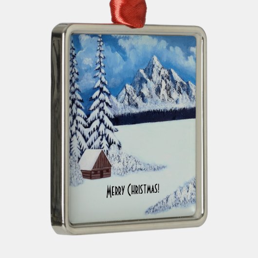 冬の疑問に思シーン メタルオーナメント (右)