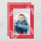 冬の疑問に思休日のフォトカード – ポートレート シーズンカード (正面/裏面)