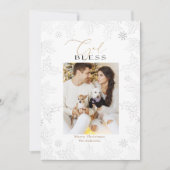 冬の疑問に思写真金ゴールドエレガントホリデーカード シーズンカード (正面)