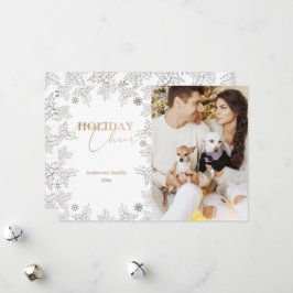 冬の疑問に思写真金ゴールド書道ホリデーカード シーズンカード