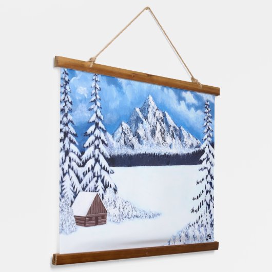 冬の疑問に思木の上に壁のタペストリー 吊り下げ型タペストリー (傾斜あり)