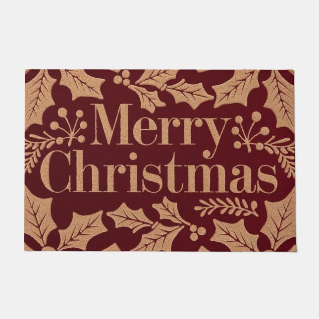 冬の疑問に思歓迎 ドアマット (正面)