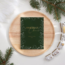 冬の疑問に思金ゴールド写真の書道ホリデーカード