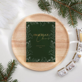 冬の疑問に思金ゴールド写真の書道ホリデーカード シーズンカード