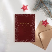 冬の疑問に思金ゴールド写真の書道ホリデーカード シーズンカード