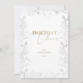 冬の疑問に思金ゴールド書道フォトホリデーカード シーズンカード (正面)