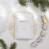 冬の疑問に思金ゴールド書道フォトホリデーカード シーズンカード