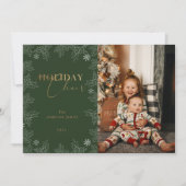 冬の疑問に思金ゴールド書道休日の写真カード シーズンカード (正面)